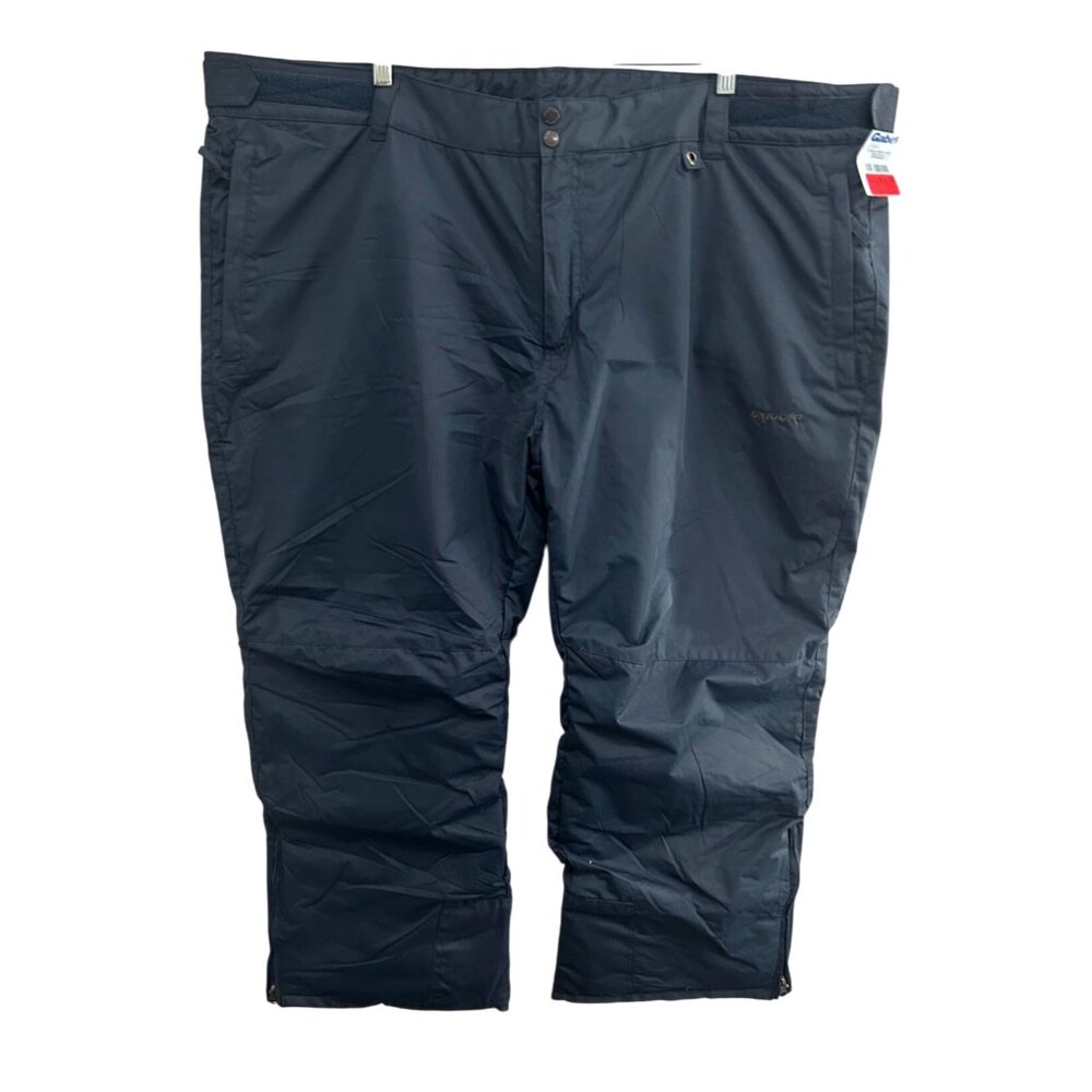 Skigear Mens Insulated Snow Pants Adjustable Waistband Zip Ankles Blue Sz 4XL